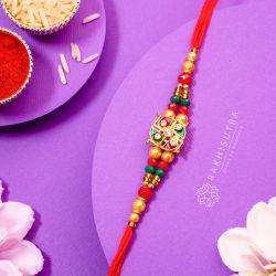 Traditional Stone N Kundan Rakhi for Bro