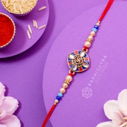 Amazing Kundan N Swastik Symbol Rakhi