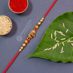 Colorful Kundan N Pearls Rakhi for Brother