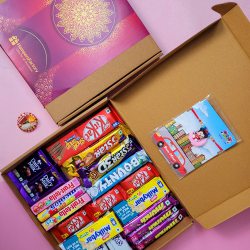 Cute Mickey Rakhi N Chocolates Loaded Box to Alappuzha