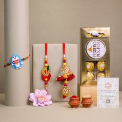 Classic Family Rakhi Set N Rocher Combo