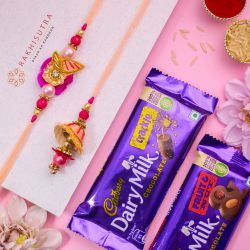 Classic Zardosi Bhaiya Bhabhi Rakhi N Cadbury Combo