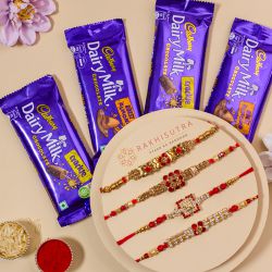 Attractive AD Rakhi Set N Cadbury Chocolate Treat