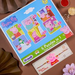 Fancy Peppa Pig Rakhi N Puzzle Set to Kollam