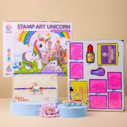 Cute Unicorn Rakhi N Unicorn Art Craft Kit Combo to Chittaurgarh