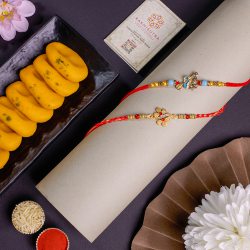 Elegant Kundan Rakhi  N  Sweet Delight Hamper