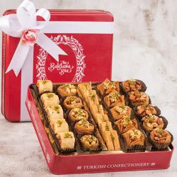 Festive Baklava Assortment In Elegant Red Tin to Tirur