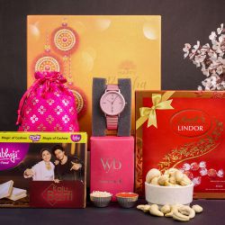 Trendy Pink Timepiece Gift Box to India