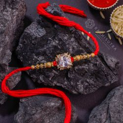 Traditional Premium Amarican Diamond Rakhi Blessings Set