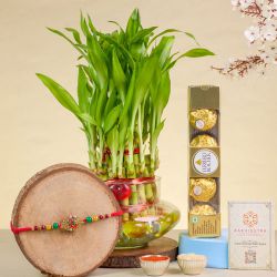 Charming Rakhi with Chocolates  N  Bamboo Trio