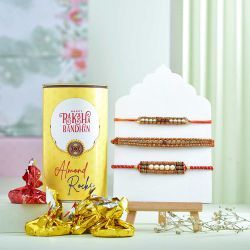 Festive Rakhi Trio N Chocolate Delight to Rakhi-to-australia.asp