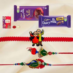 Enchanting Family Rakhi Set with Cadbury Dairy Milk Chocolates to Alappuzha