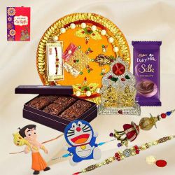 Family Rakhi Set with Brownie N Gifts to Hariyana