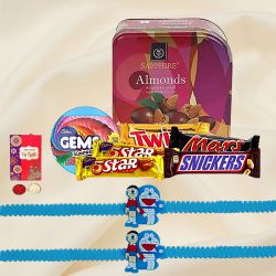 Delicious Chocolate Gifts with Doraemon Rakhi for Kids to Andaman and Nicobar Islands