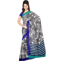 Marvelous Dani Georgette Saree in Black and White Colour Shades to Worldwide_product.asp