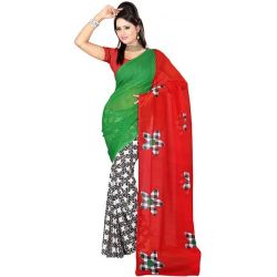 Gorgeous Faux Gorgette Printed Saree to Worldwide_product.asp