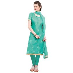 Extravagant Green Coloured Chiffon Cotton Embroidered Salwar Kameez to Worldwide_product.asp