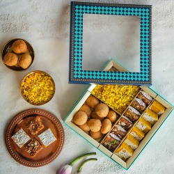 Enticing Kesar Sweets with Savories Combo Box to Kanjikode