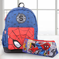 Wonderful Spiderman School Bag n Pencil Box Combo to Cooch Behar