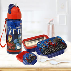 Exclusive Marvel Lunch Box n Sipper Bottle Combo to Cooch Behar