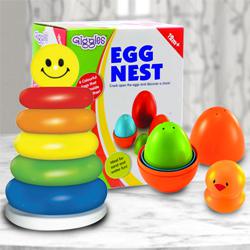 Exclusive Toy Set of Nesting Eggs N Stacking Ring for Kids to Kanjikode