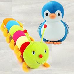 Exclusive Penguin N Caterpillar Twin Soft Toy for Kids to Punalur