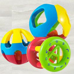Exclusive Set of 3 pcs Shake and Grab Rattle Ball for Kids to Rourkela