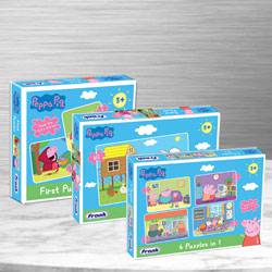 Marvelous Trio Peppa Pig Puzzles Set for Kids to Kanjikode