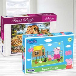 Amazing Frank Peppa Pig N Lion Family Puzzle Set to Kanjikode