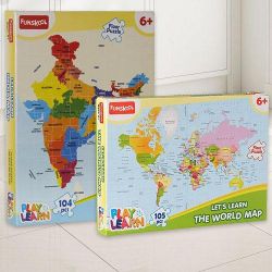 Marvelous Funskool India Map World Map Puzzle Set to Chittaurgarh