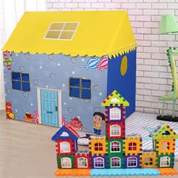 Useful Tent House for Boys with 72 Pcs Multi Colored Jumbo House Building Blocks to Rourkela