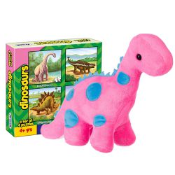 Exciting Combo of Dinosaur Stuffed Toy N Frank Puzzle Set to Palani