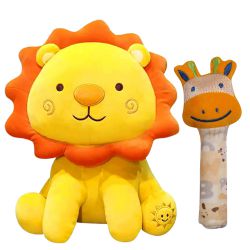 Cute Gift Combo of Lion Soft Toy N Face Rattle Set to Sivaganga