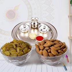 Remarkable Pooja Thali with Assorted Dry Fruits to Cooch Behar