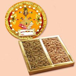 Attractive Pooja Thali with Assorted Dry Fruits to Cooch Behar