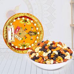 Wonderful Pooja Thali with Mixed Dry Fruits in a Bowl to Cooch Behar