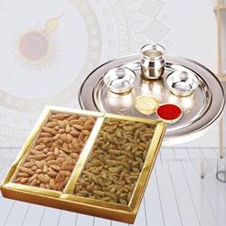 Auspicious Pooja Thali with Mixed Dry Fruits to Cooch Behar
