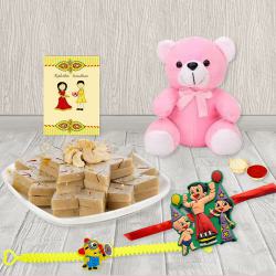 Classic Pair of Kids Rakhi with Teddy n Kaju Katli to Usa-rakhi-chocolates.asp