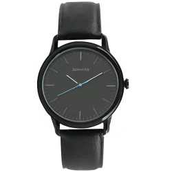 Delightful Sonata Black Dial Leather Strap Mens Watch to India