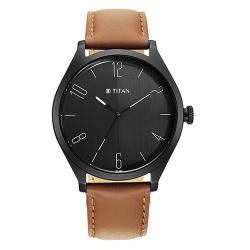 Glamorous Titan Workwear Black Dial Leather Strap Watch to Lakshadweep