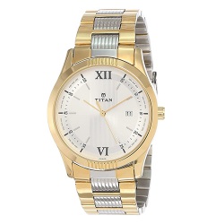 Elegant Titan Two Toned Stainless Steel Strap Mens Watch to Cooch Behar