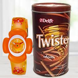 Marvelous Zoop Analog Watch N Delfi Twister Chocolate Wafer to Perumbavoor