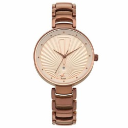 Attractive Fastrack Ruffles Beige Dial Analog Ladies Watch to India