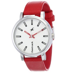 Fantastic Fastrack Fundamentals Red Strap White Dial Analog Womens Watch to Lakshadweep