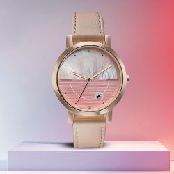 Stylish Fastrack Pink Mother of Pearl Dial Watch to Hariyana