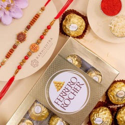 Holy Rakhi Set N Ferrero Rocher to World-wide-rakhi-chocolates.asp