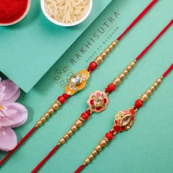 Set of 3 Stylish Kundan Rakhi to Rakhi-to-world-wide.asp