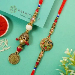 Wonderful Kundan Bhaiya Bhabhi Rakhi Set to Rakhi-to-world-wide.asp