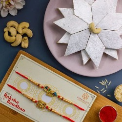 Premium Rakhi N Kaju Katli Treat Combo to Rakhi-to-world-wide.asp