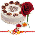 A Rose, 1Kg. Eggless Cake with Free Rakhi to Cooch Behar